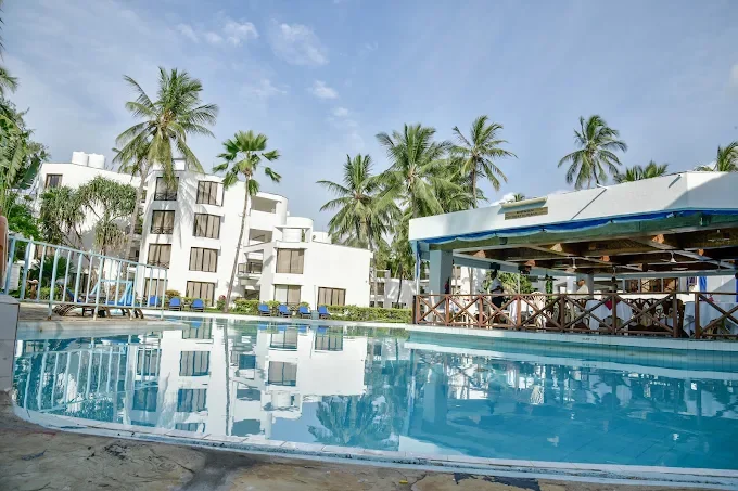 The pool and guest wings